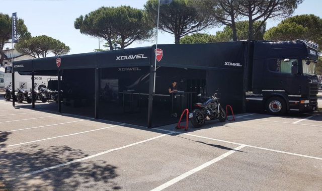 semirimorchio tenda racing evento ducati transpecial service